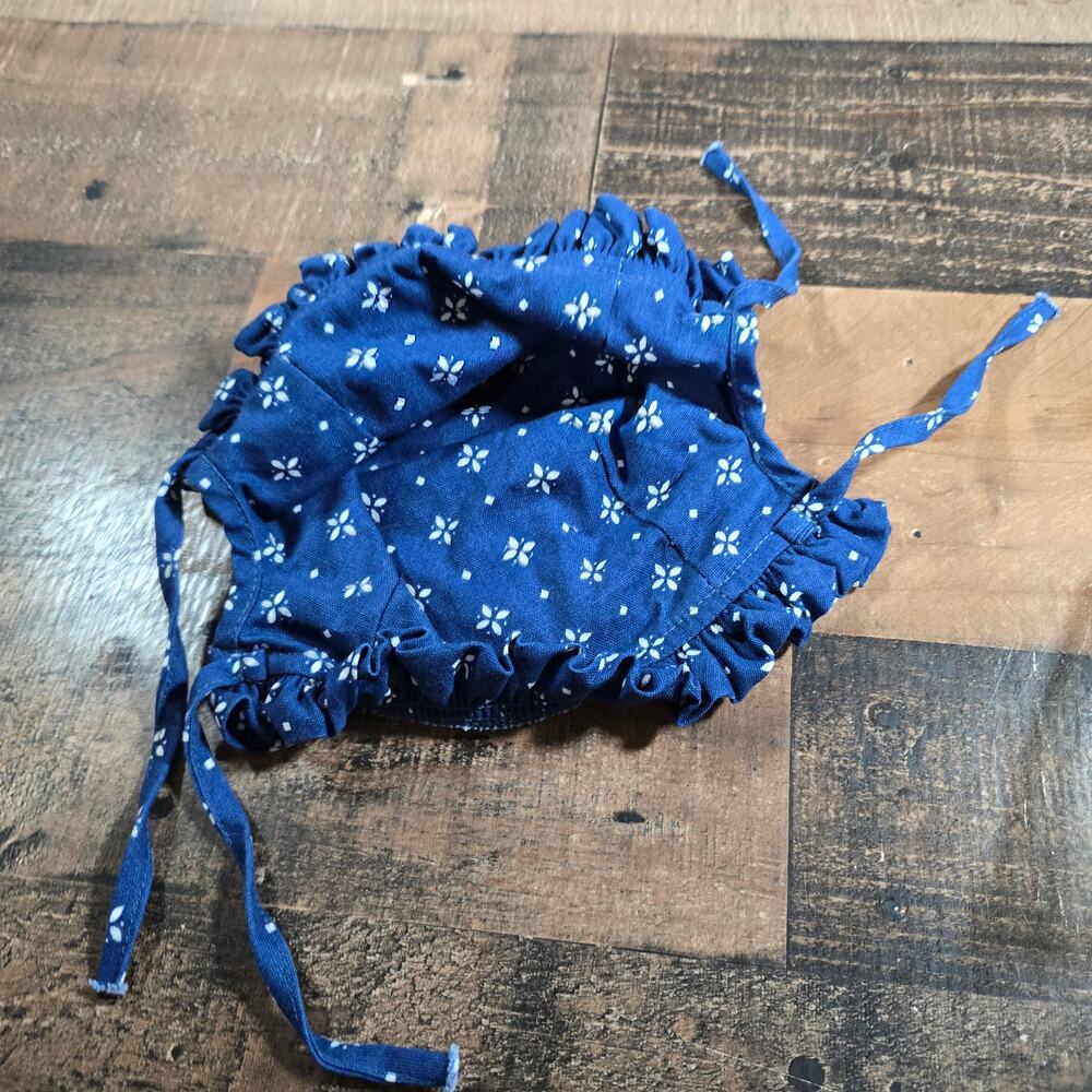 Longaberger Basket Liner Classic Blue Tie around Handle for Small Basket